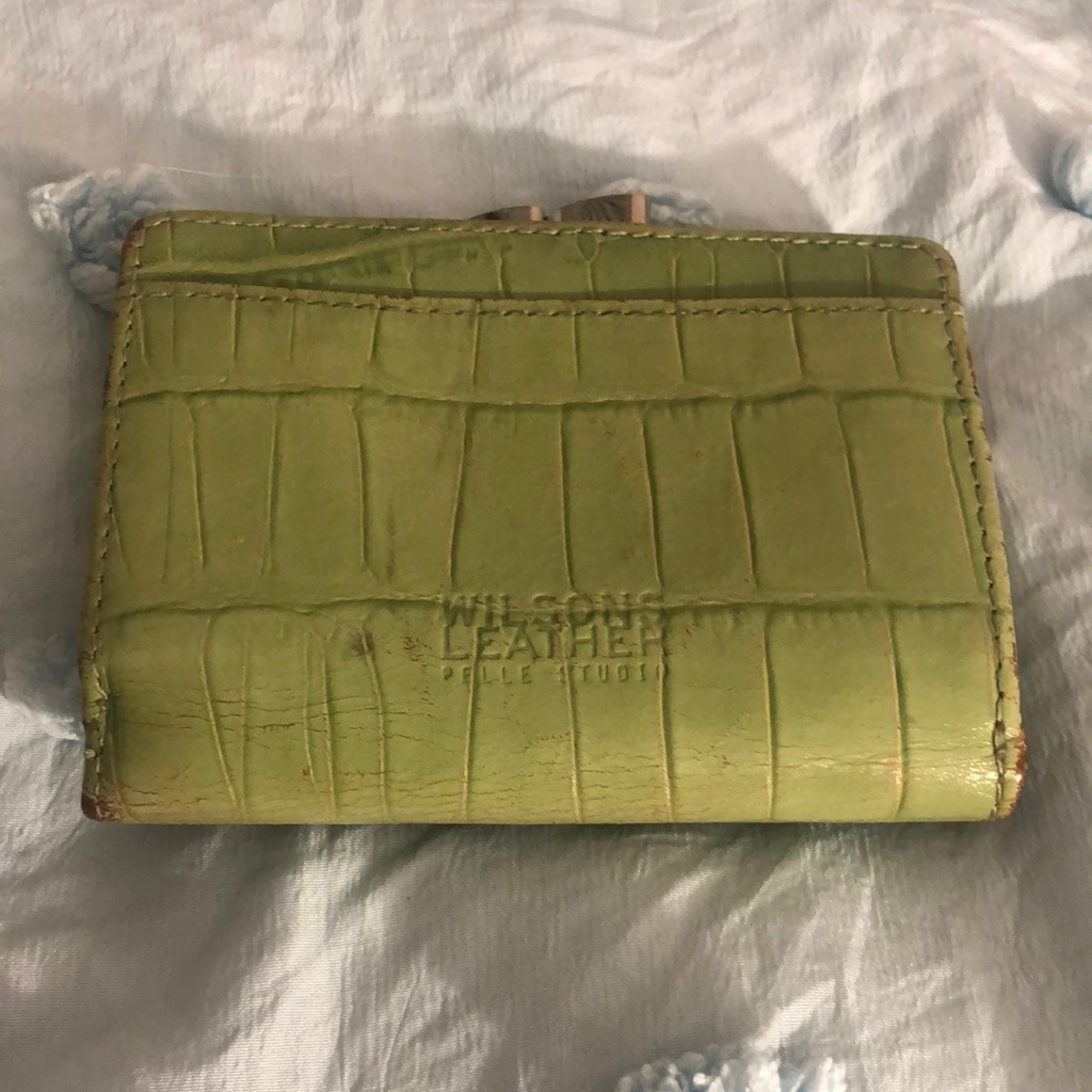 Wilsons Leather Green CrocEmbossed Wallet